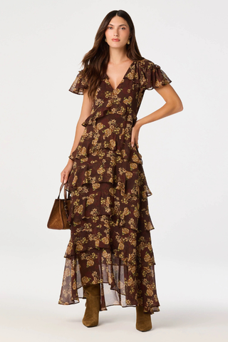 Odalys Flutter Sleeve Maxi Dress ASTR ACDR103541