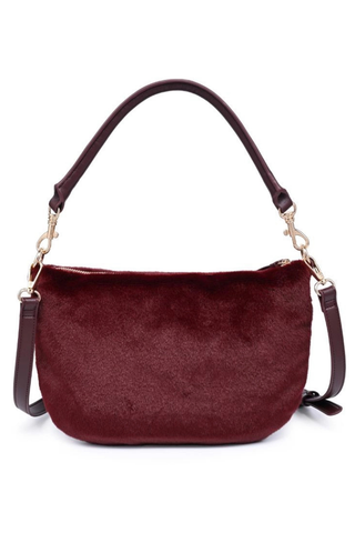 Jordan Faux Fur Crossbody - Burgundy Urban Expressions 29746F