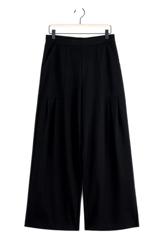 Clara Sunwoo Rayon-Ponte Knit - Pleated Wide Leg Pocket PT70RA