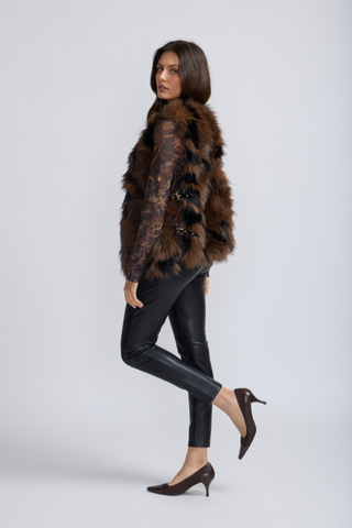 Side Buckle Faux Fur Vest oo la la M10321