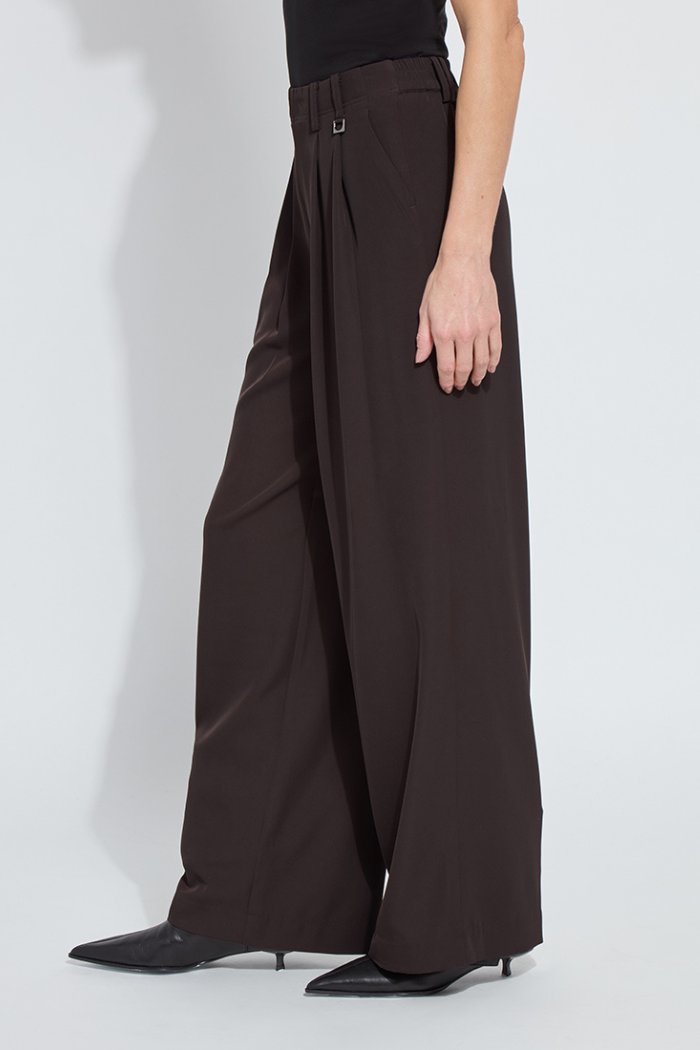 Lyssé Darcy Pleated Wide Leg Trouser - Double Espresso 10-3660-M4