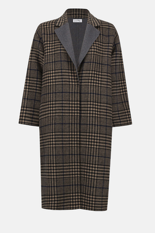Wool Blend Plaid Double-Faced Coat Ribkoff 253946