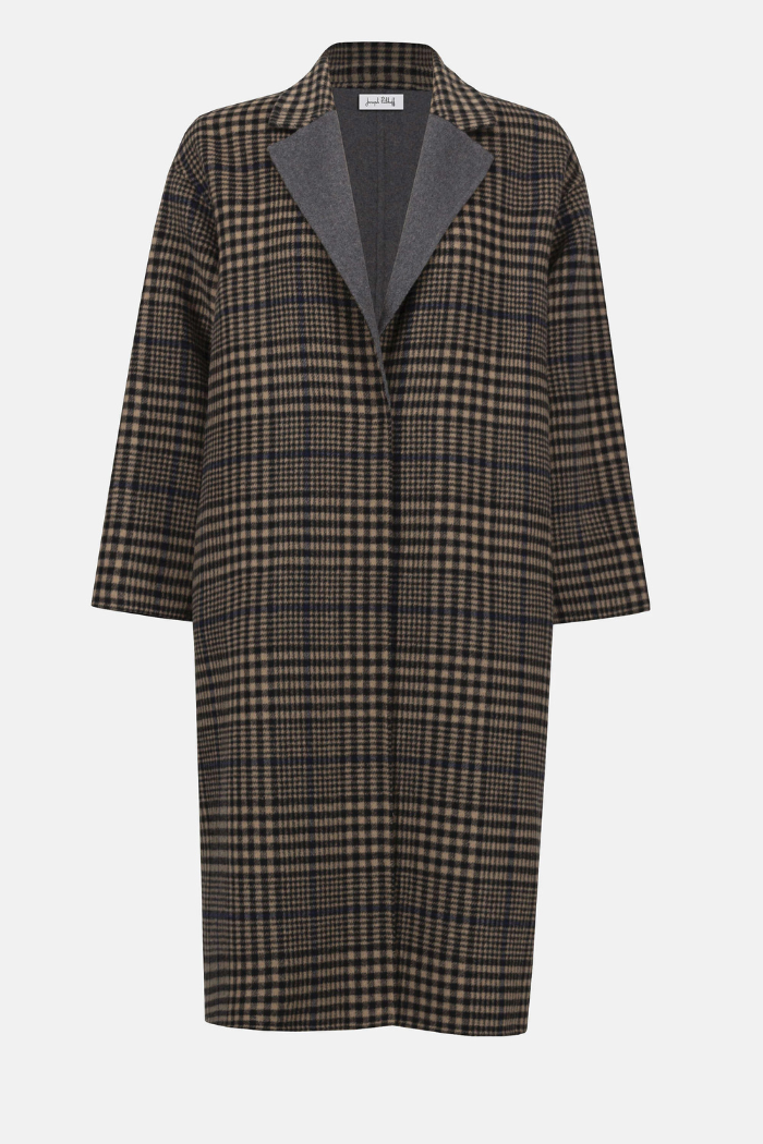 Wool Blend Plaid Double-Faced Coat Ribkoff 253946