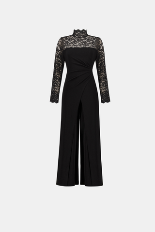 Sheer Lace Sleeve Wide-Leg Jumpsuit Ribkoff 264196