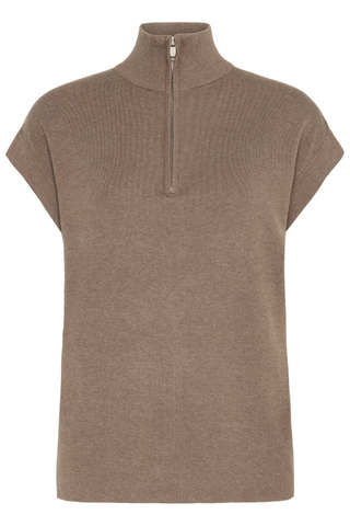 b. young BYMmorla Zipper Vest -Walnut Melange 20817153-181121