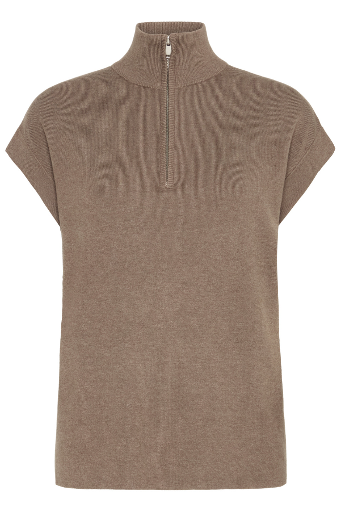 b. young BYMmorla Zipper Vest -Walnut Melange 20817153-181121