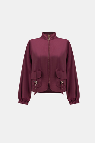 Satin Puff Sleeve Utility Jacket Ribkoff 264939