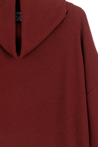 Lounge Knit - Tipped Hem Sweater - Burgundy Clara Sunwoo T92NW