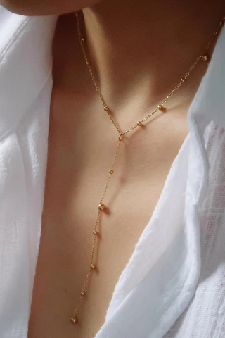 Flânerie Brisse Dressy Beaded Y Lariat Necklace 122103001569