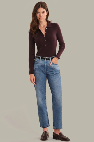 Ginny Long Sleeve Top 525 America 110045628 Tawny Port