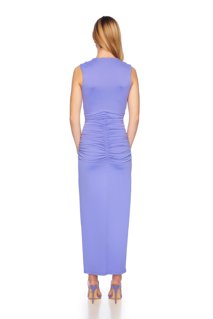 susana monaco purple dress Susana Monaco Mock Neck Long Sleeve Slit Dress in Amethyst
