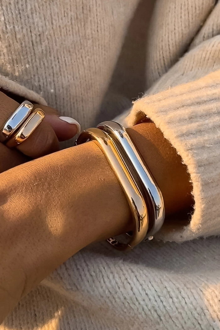 Flânerie by MAIQ Renzi 18K Gold Non-Tarnish Classic Bangle - Gold & Silver