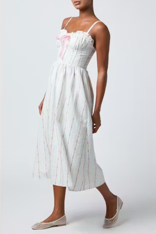 Lulus Danica Corset Sweetheart Midi Dress WS-2408003