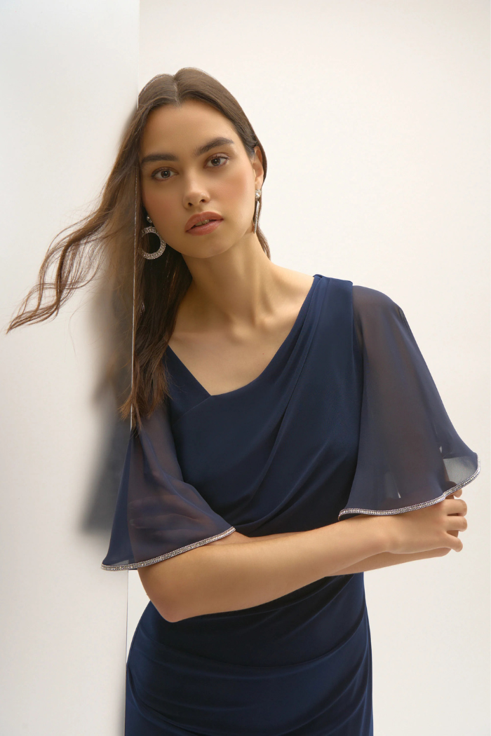 Ribkoff Silky Knit And Chiffon Sheath Dress 252719