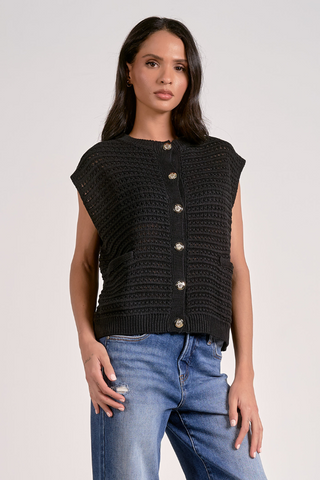 Elan Sleeveless Cardigan Sweater