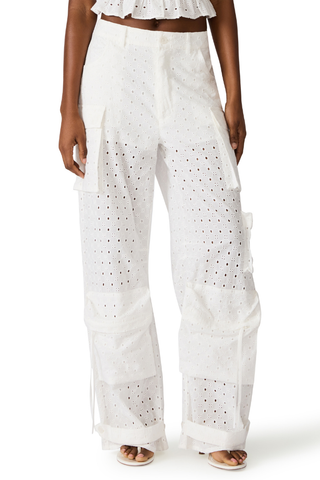 Steve Madden SB06024 Duo Pant White Eyelet