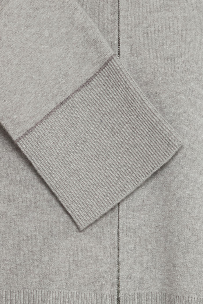 ICHI IHBallia Zip Front Sweater 20124239 Grey