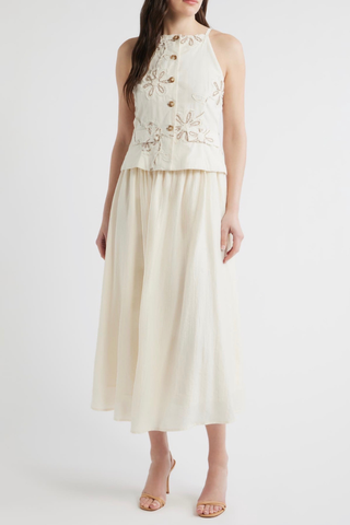 Floral Embroidered Twofer Dress Zoe and Claire SP1210