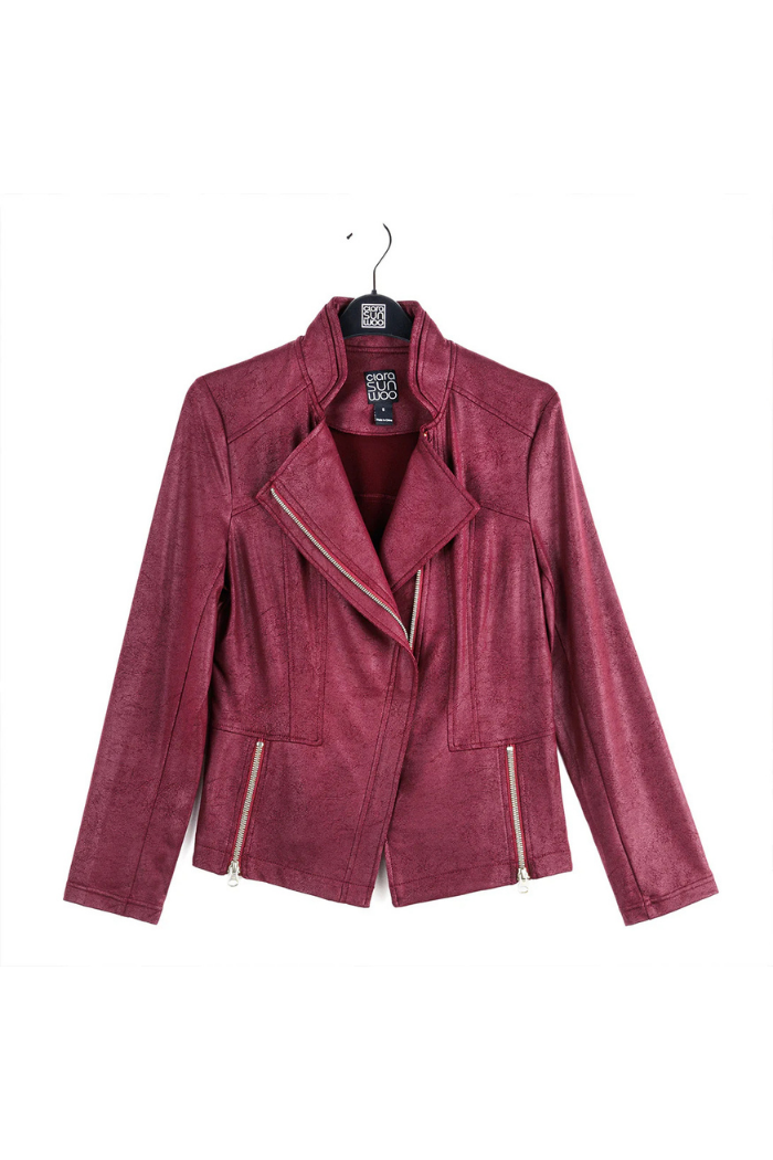 Clara Sunwoo Liquid Leather ™ Signature Jacket - Merlot JK161