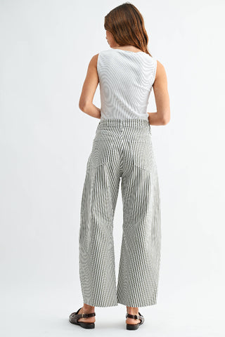 Barrel Jean with Seams - Olive Stripe Just Black BP473J