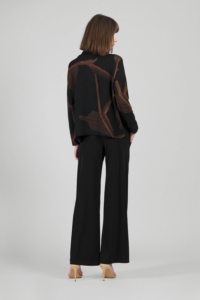 Linear Geo Print Turtle Neck Sweater T92WP3