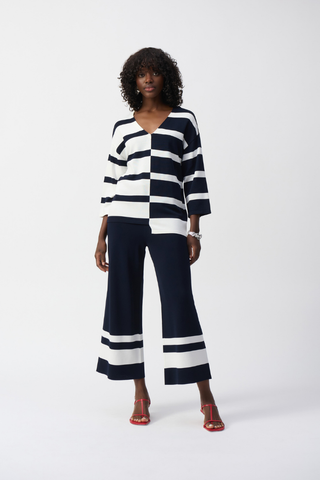 Ribkoff 251945 Placement Stripe Sweater Knit Culotte