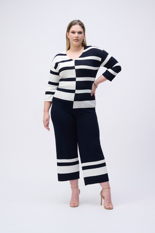 Ribkoff 251945 Placement Stripe Sweater Knit Culotte