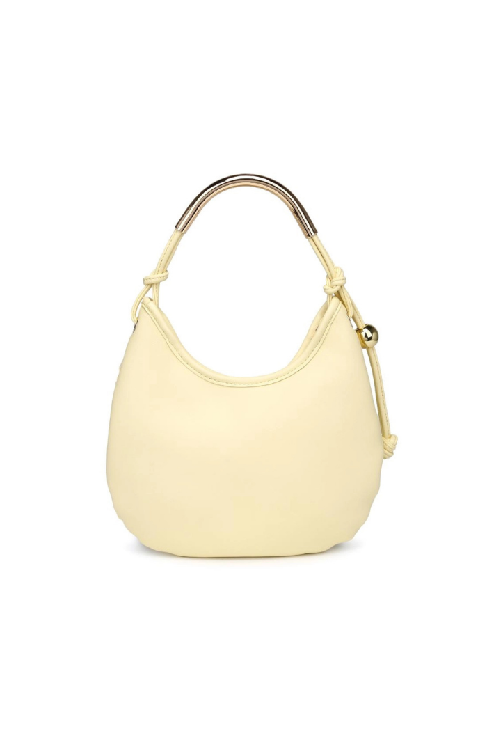 Lucia Woven Vegan Leather Crescent Hobo Bag – Butter Yellow