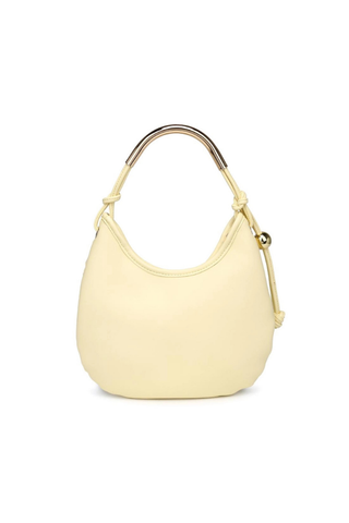 Lucia Woven Vegan Leather Crescent Hobo Bag – Butter Yellow