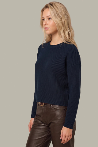 Daphne Cropped Cotton Pullover - Dark Blue 525 America 110039907