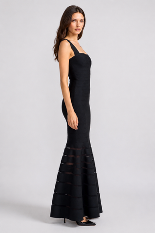 Fishtail Bandage Dress oo la la M10514D-BLACK