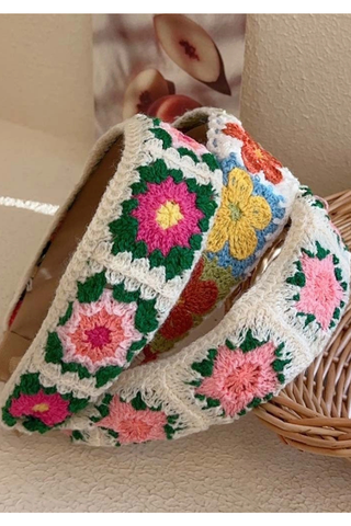Dipped Shop Flower Knit Wide Headband