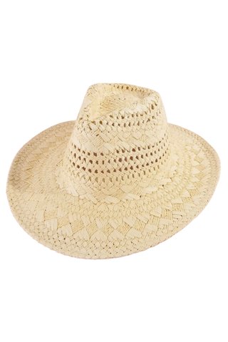 Basket Weave Straw Cowboy Hat Anarchy Street CAP00860-NM Beige