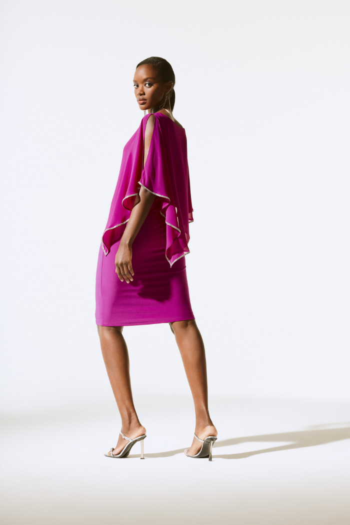 Chiffon and Silky Knit Poncho Dress  The Dressing Room