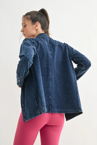 Mono B Cotton Blend Mineral Wash Shacket