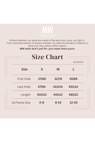 Most Wanted Belt Sizing