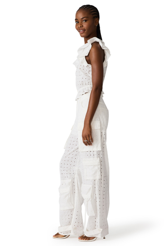 Steve Madden SB06024 Duo Pant White Eyelet