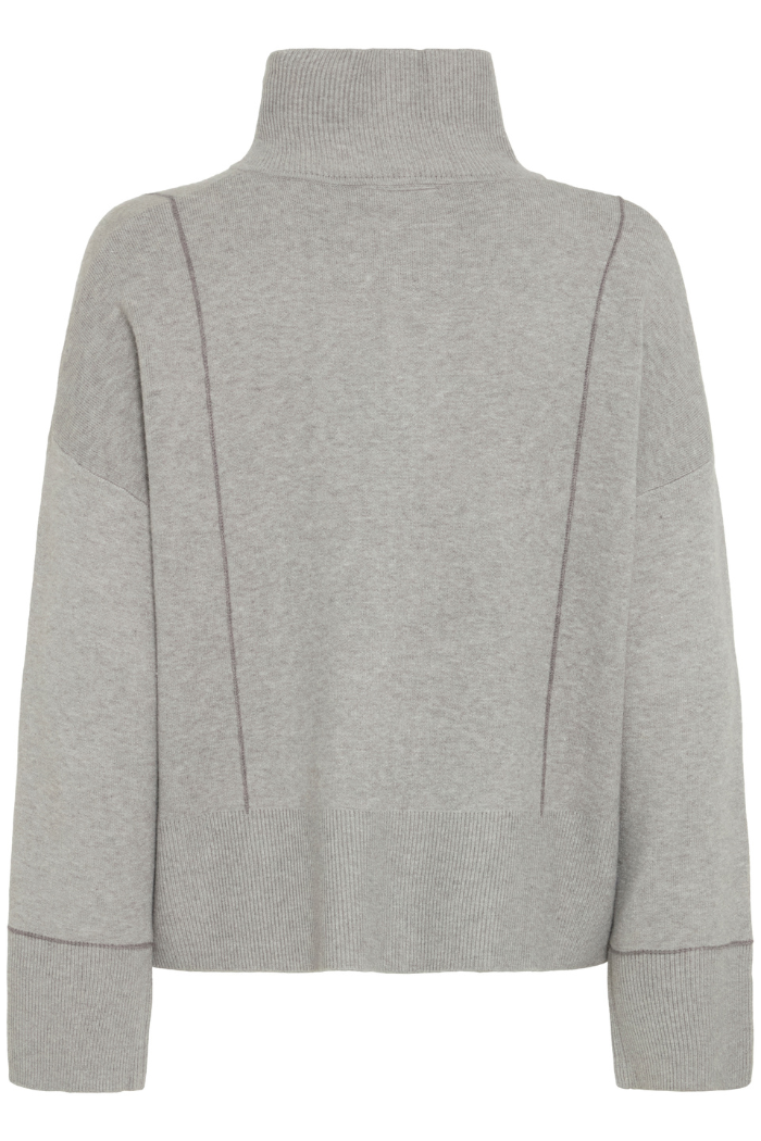 ICHI IHBallia Zip Front Sweater 20124239 Grey