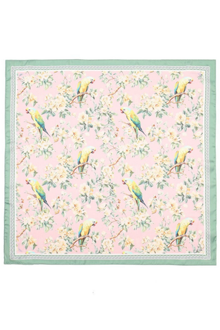 Josslyn Floral Bird Print Silky Feel Bandana Scarf