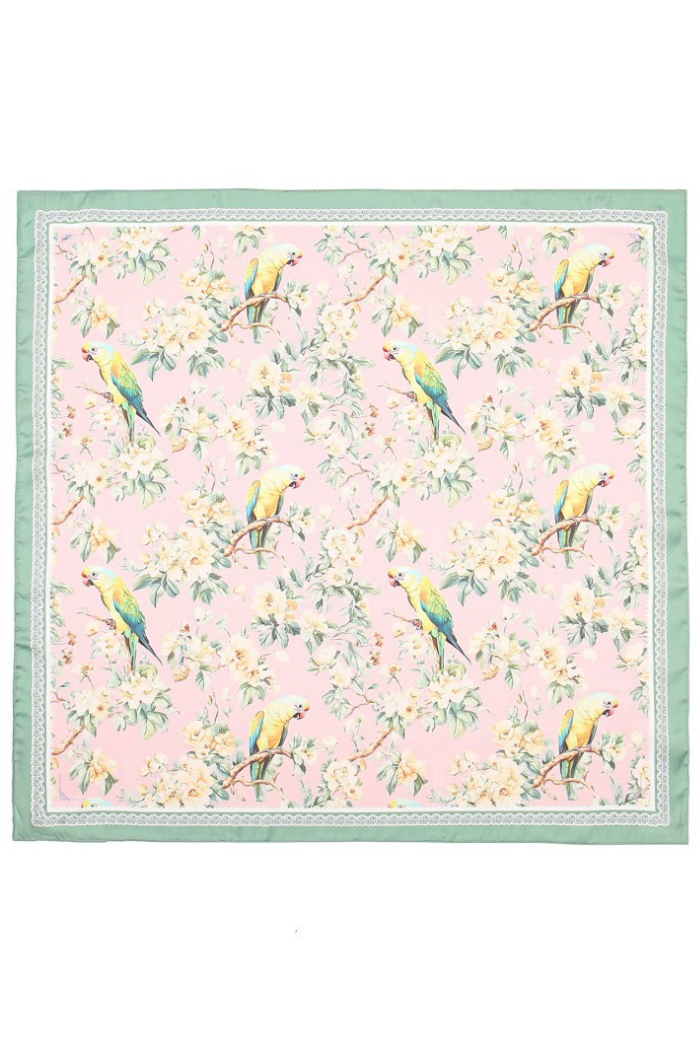 Josslyn Floral Bird Print Silky Feel Bandana Scarf
