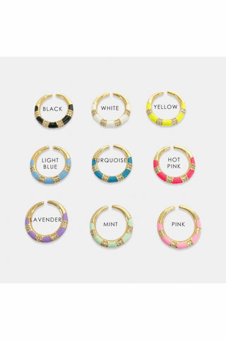 Luxe Striped Enamel Ring