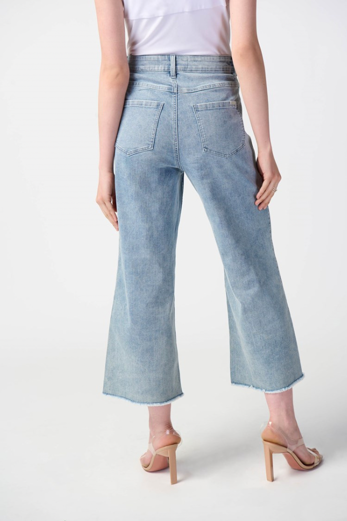 Culotte Jeans With Embellished Front Seam