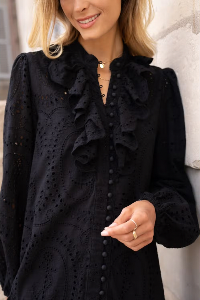 Embroidered Cotton Lace Dress