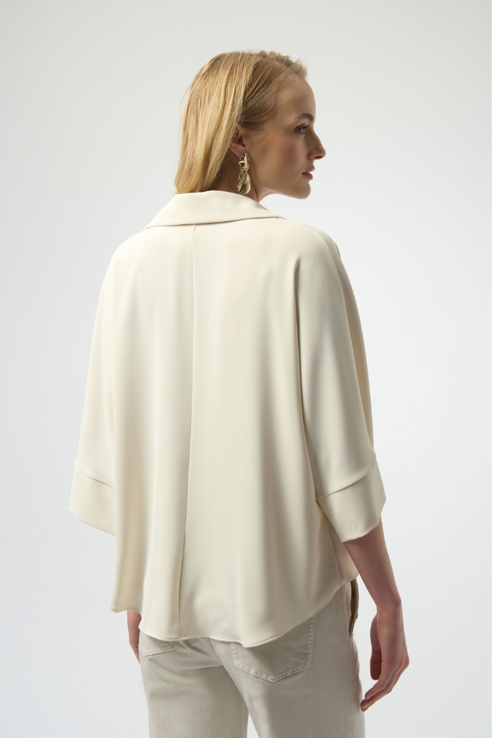 Ribkoff Woven Twill Boxy Wrap Top 254031