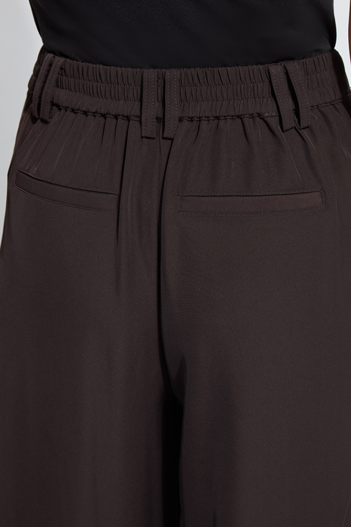 Darcy Pleated Wide Leg Trouser - Double Espresso