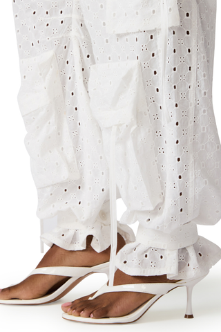 Steve Madden SB06024 Duo Pant White Eyelet