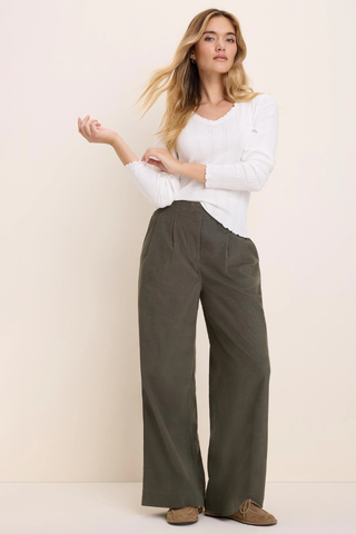 Nic + Zoe NZT Pointelle Rib Cleo Long Sleeve Tee - Paper White BNZF263002