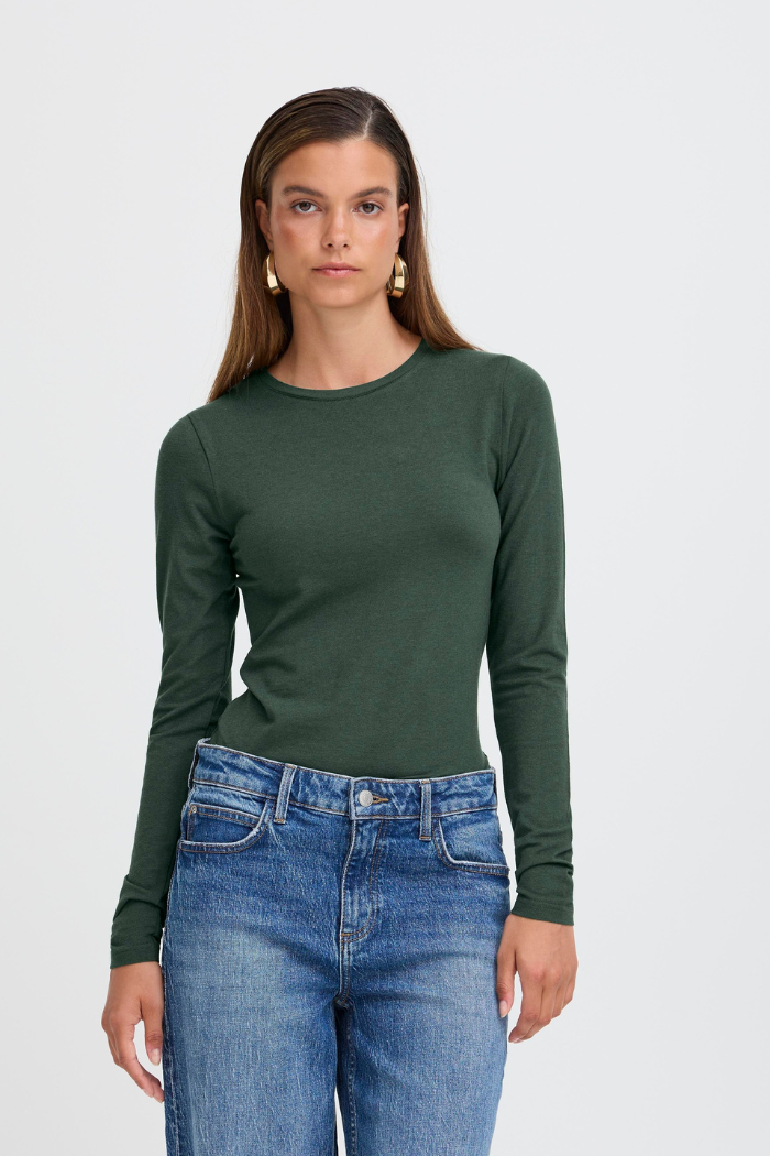 BYPamila Long Sleeve Jersey Tee - Green Gables