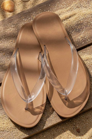 Jelly Strap Flip Flop Sandals - Clear Anarchy Street JOVRIC-01_1-CLEAR