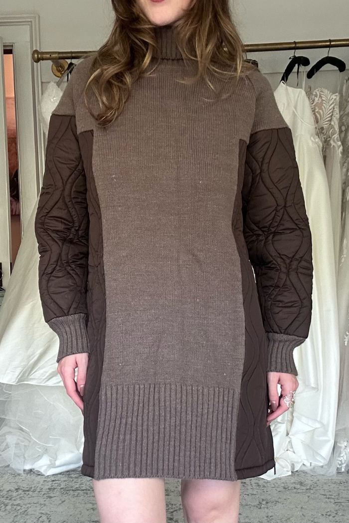 AMS Pure Cairo Sweater Dress Taupe